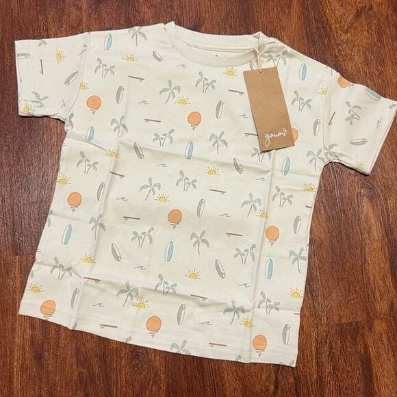 NWT Goumi Kids Surfs Up Tee SZ 8-9Y Oversized Shirt Top Youth Medium - Picture 1 of 3